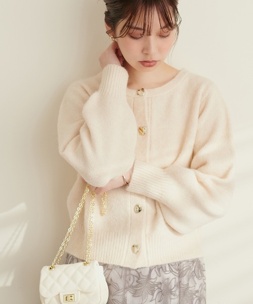 ハート釦ほっこり素材コートジャケット ハート釦ほっこり素材コートジャケット | natural couture