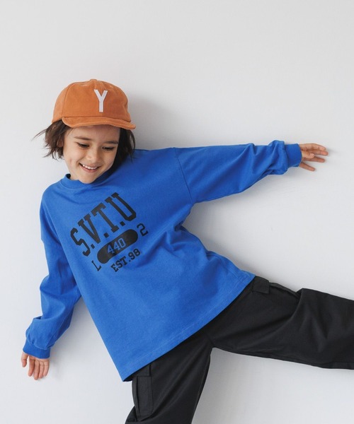 BAYFLOW（ベイフロー）の「アソートロゴビックＴシャツ（KIDS）（Tシャツ/カットソー・キッズ・ネイビー/ブルー/オフホワイト/ピンク・130cm/140cm/150cm/110cm/120cm）」の8枚目の写真