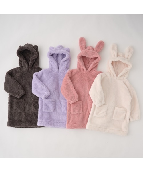 Lycee mine(リセマイン)の「【ハロウィン】ねことうさぎボアワンピース(ワンピース・キッズ・アイボリー/ピンク/チャコール/ラベンダー・100cm/130cm/110cm/120cm/140cm)」の5枚目の写真
