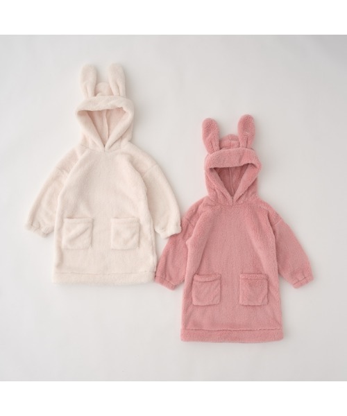 Lycee mine(リセマイン)の「【ハロウィン】ねことうさぎボアワンピース(ワンピース・キッズ・アイボリー/ピンク/チャコール/ラベンダー・100cm/130cm/110cm/120cm/140cm)」の6枚目の写真