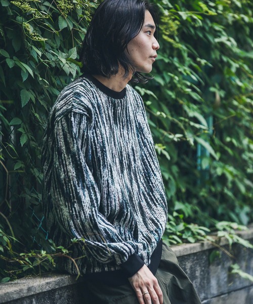 URBAN RESEARCH Sonny Label（アーバンリサーチサニーレーベル）の「ミックスカラーストライププルオーバー（ニット/セーター・メンズ・オレンジ系その他/ブラック系その他/ブラウン系その他/ブルー系その他/パープル系その他・ONESIZE）」の12枚目の写真