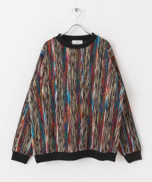 URBAN RESEARCH Sonny Label（アーバンリサーチサニーレーベル）の「ミックスカラーストライププルオーバー（ニット/セーター・メンズ・オレンジ系その他/ブラック系その他/ブラウン系その他/ブルー系その他/パープル系その他・ONESIZE）」の17枚目の写真