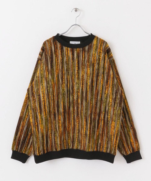 URBAN RESEARCH Sonny Label（アーバンリサーチサニーレーベル）の「ミックスカラーストライププルオーバー（ニット/セーター・メンズ・オレンジ系その他/ブラック系その他/ブラウン系その他/ブルー系その他/パープル系その他・ONESIZE）」の18枚目の写真