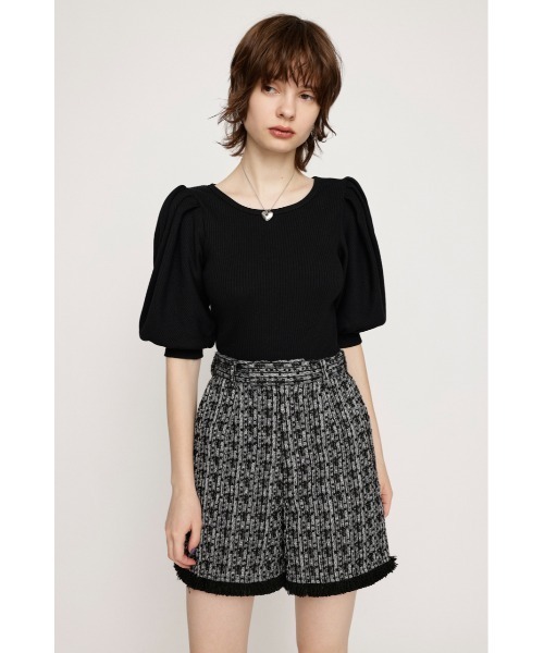 SLY(スライ)の「TUCK SLEEVE CUT TOPS タック スリーブ カット トップス(Tシャツ/カットソー・レディース・ブラック/オフホワイト/グリーン・FREE)」の3枚目の写真