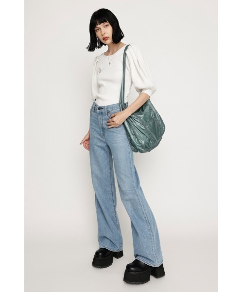 SLY(スライ)の「TUCK SLEEVE CUT TOPS タック スリーブ カット トップス(Tシャツ/カットソー・レディース・ブラック/オフホワイト/グリーン・FREE)」の5枚目の写真