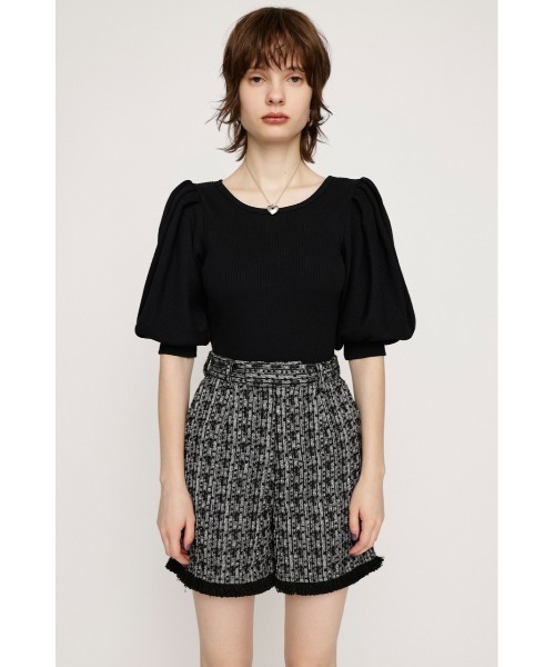 SLY(スライ)の「TUCK SLEEVE CUT TOPS タック スリーブ カット トップス(Tシャツ/カットソー・レディース・ブラック/オフホワイト/グリーン・FREE)」の9枚目の写真