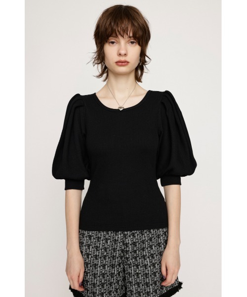 SLY(スライ)の「TUCK SLEEVE CUT TOPS タック スリーブ カット トップス(Tシャツ/カットソー・レディース・ブラック/オフホワイト/グリーン・FREE)」の11枚目の写真