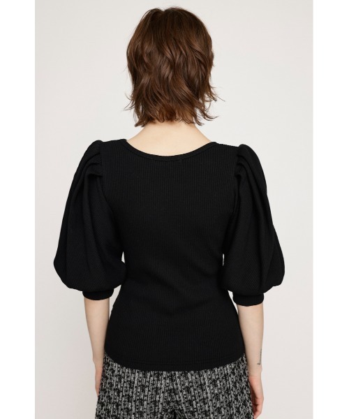 SLY(スライ)の「TUCK SLEEVE CUT TOPS タック スリーブ カット トップス(Tシャツ/カットソー・レディース・ブラック/オフホワイト/グリーン・FREE)」の13枚目の写真