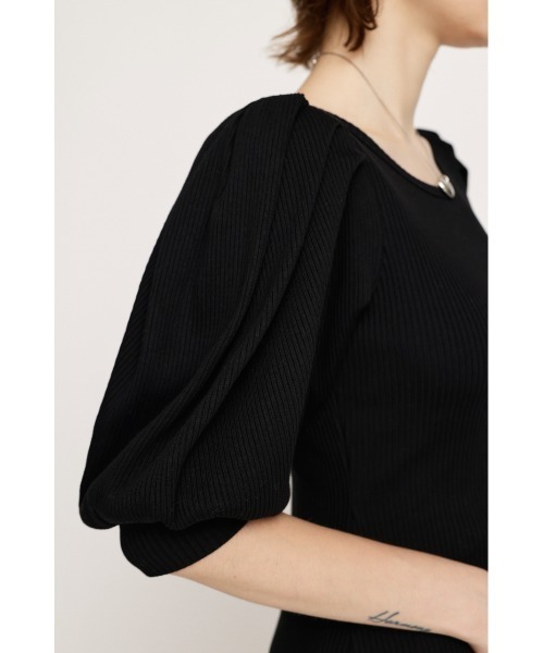 SLY(スライ)の「TUCK SLEEVE CUT TOPS タック スリーブ カット トップス(Tシャツ/カットソー・レディース・ブラック/オフホワイト/グリーン・FREE)」の15枚目の写真