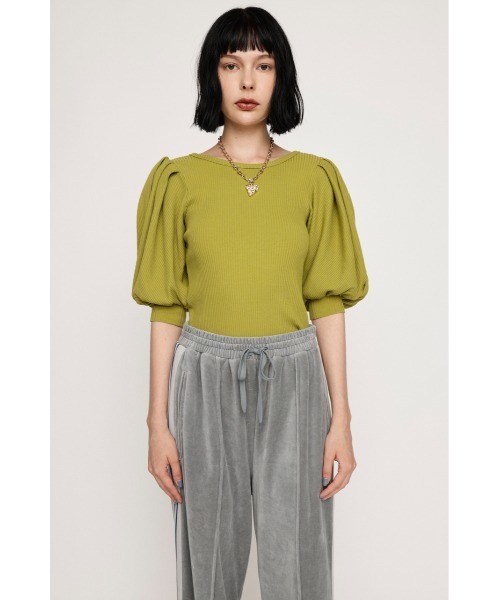 SLY(スライ)の「TUCK SLEEVE CUT TOPS タック スリーブ カット トップス(Tシャツ/カットソー・レディース・ブラック/オフホワイト/グリーン・FREE)」の16枚目の写真