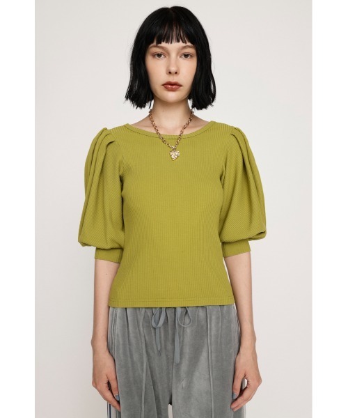 SLY(スライ)の「TUCK SLEEVE CUT TOPS タック スリーブ カット トップス(Tシャツ/カットソー・レディース・ブラック/オフホワイト/グリーン・FREE)」の18枚目の写真