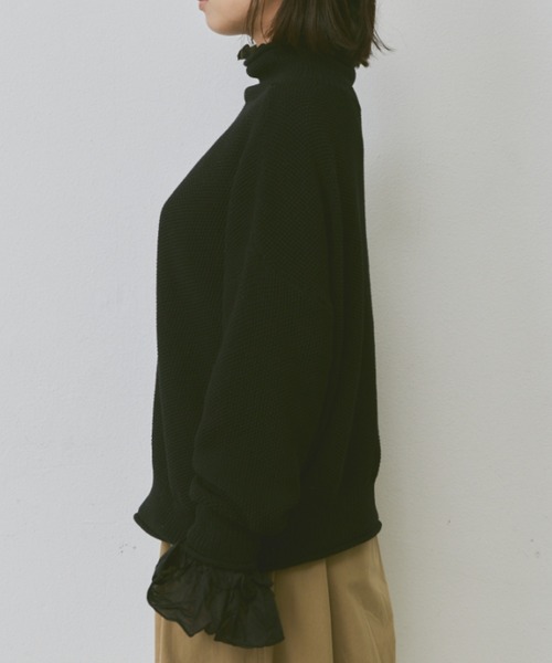 Libra Cue(リブラ キュー)の「ルーズフィットニット(ニット/セーター・レディース・アイボリー/ブラック/レッド・FREE)」の21枚目の写真