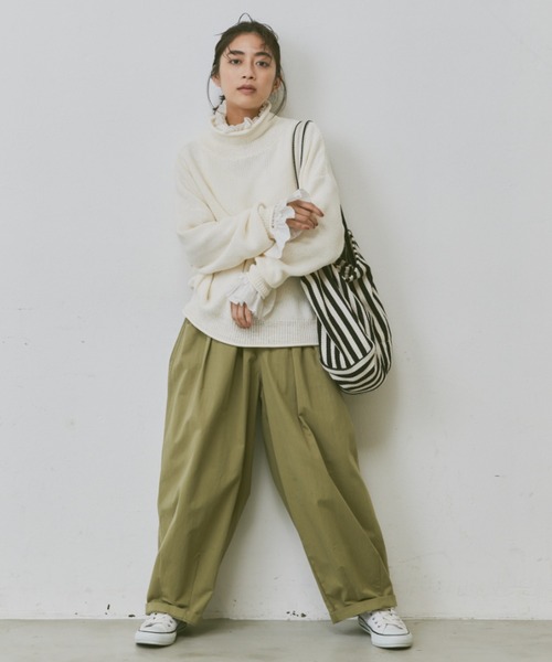 Libra Cue(リブラ キュー)の「ルーズフィットニット(ニット/セーター・レディース・アイボリー/ブラック/レッド・FREE)」の15枚目の写真