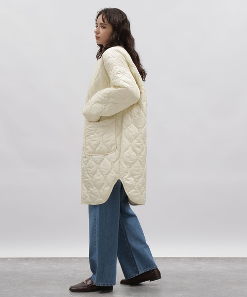 LAKOLE（ラコレ）の「ミリタリーキルトジップジャケット / 971479（ナイロンジャケット・レディース・ブラック/アイボリー/オリーブ・MEDIUM/SMALL）」の10枚目の写真