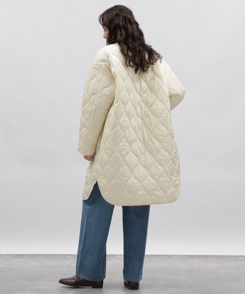 LAKOLE（ラコレ）の「ミリタリーキルトジップジャケット / 971479（ナイロンジャケット・レディース・ブラック/アイボリー/オリーブ・MEDIUM/SMALL）」の12枚目の写真