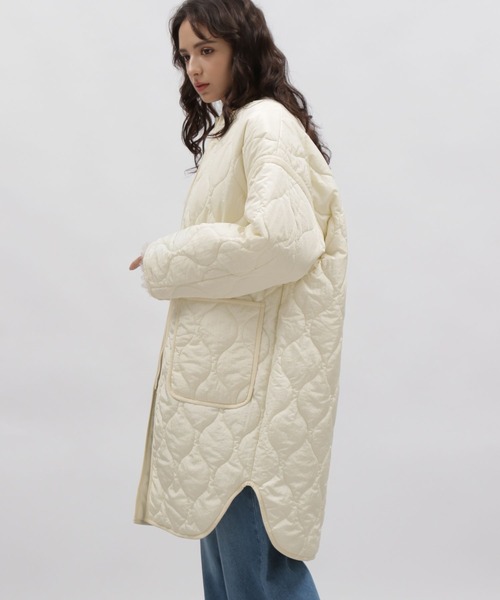 LAKOLE（ラコレ）の「ミリタリーキルトジップジャケット / 971479（ナイロンジャケット・レディース・ブラック/アイボリー/オリーブ・MEDIUM/SMALL）」の15枚目の写真