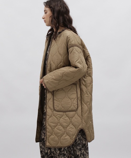 LAKOLE（ラコレ）の「ミリタリーキルトジップジャケット / 971479（ナイロンジャケット・レディース・ブラック/アイボリー/オリーブ・MEDIUM/SMALL）」の18枚目の写真