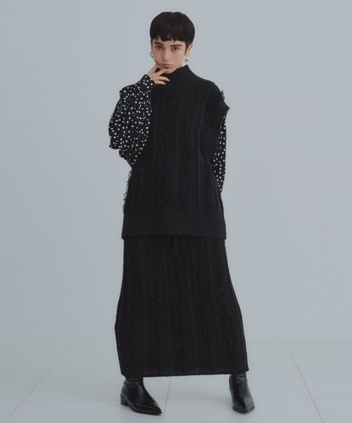 manana suerte（マニャーナスエルテ）の「SPECIAL EDITION レースニットベスト（ベスト・レディース・ブラック・FREE）」の8枚目の写真