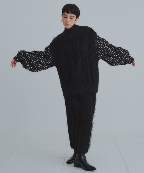 manana suerte（マニャーナスエルテ）の「SPECIAL EDITION レースニットベスト（ベスト・レディース・ブラック・FREE）」の7枚目の写真