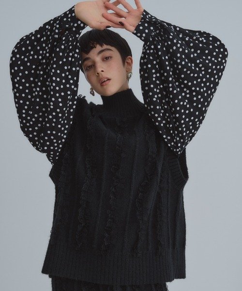 manana suerte（マニャーナスエルテ）の「SPECIAL EDITION レースニットベスト（ベスト・レディース・ブラック・FREE）」の4枚目の写真