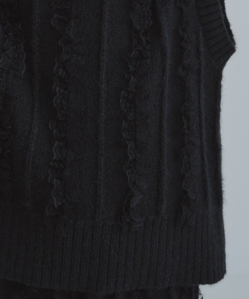 manana suerte（マニャーナスエルテ）の「SPECIAL EDITION レースニットベスト（ベスト・レディース・ブラック・FREE）」の11枚目の写真