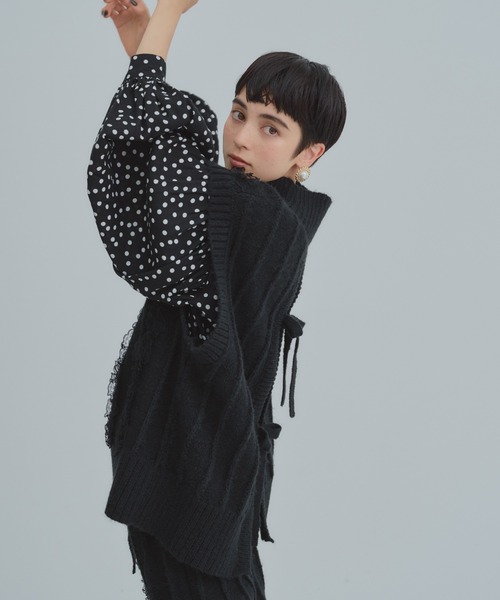 manana suerte（マニャーナスエルテ）の「SPECIAL EDITION レースニットベスト（ベスト・レディース・ブラック・FREE）」の5枚目の写真