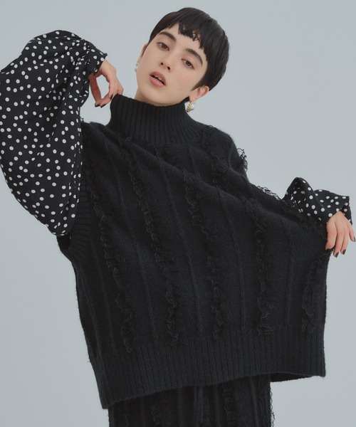 manana suerte（マニャーナスエルテ）の「SPECIAL EDITION レースニットベスト（ベスト・レディース・ブラック・FREE）」の3枚目の写真