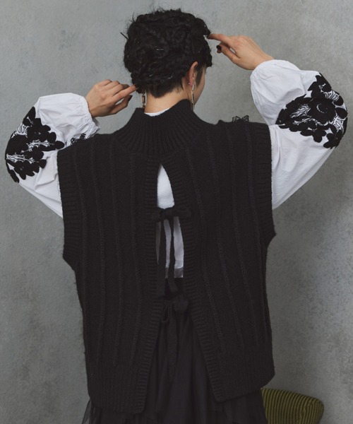 manana suerte（マニャーナスエルテ）の「SPECIAL EDITION レースニットベスト（ベスト・レディース・ブラック・FREE）」の13枚目の写真