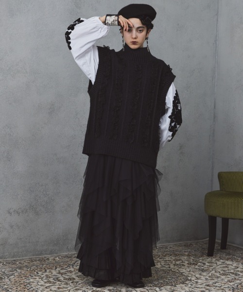 manana suerte（マニャーナスエルテ）の「SPECIAL EDITION レースニットベスト（ベスト・レディース・ブラック・FREE）」の16枚目の写真