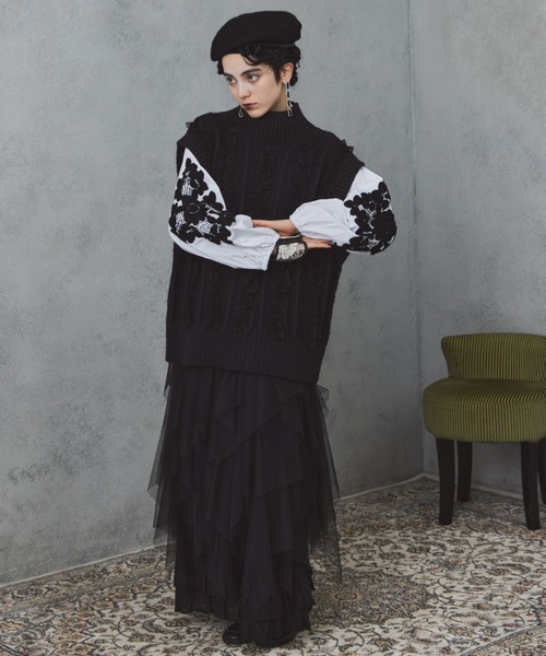 manana suerte（マニャーナスエルテ）の「SPECIAL EDITION レースニットベスト（ベスト・レディース・ブラック・FREE）」の15枚目の写真