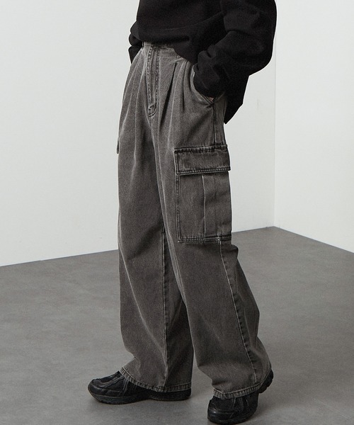 Alfred Alex】ケミカル ヴィンテージメイクワイドストレートカーゴ