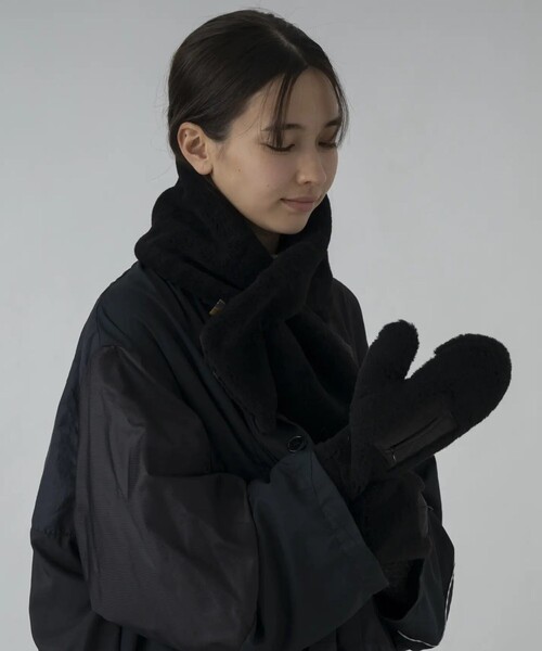 SUBLIME(サブライム)の「SUBLIME/サブライム GO OUT BOA MITTON / ゴーアウト ボアミトン(手袋・メンズ・ブラウン/ブラック/ホワイト・ONE SIZE)」の2枚目の写真