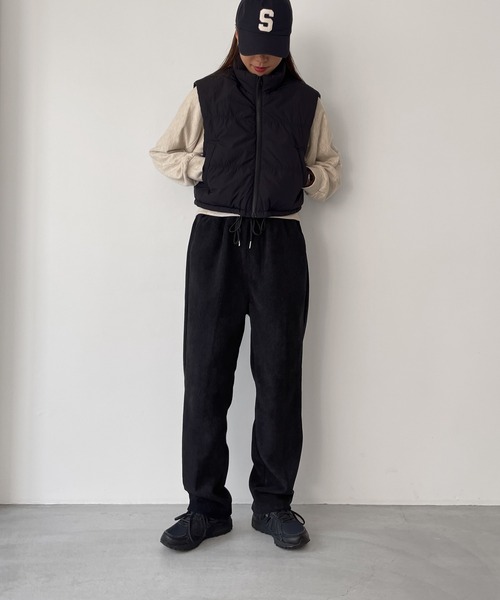 CANAL JEAN（キャナルジーン）の「choice_cnl　裏フリースコーデュロイイージーパンツ（その他パンツ・レディース・ブラック/アイボリー・MEDIUM/LARGE）」の12枚目の写真