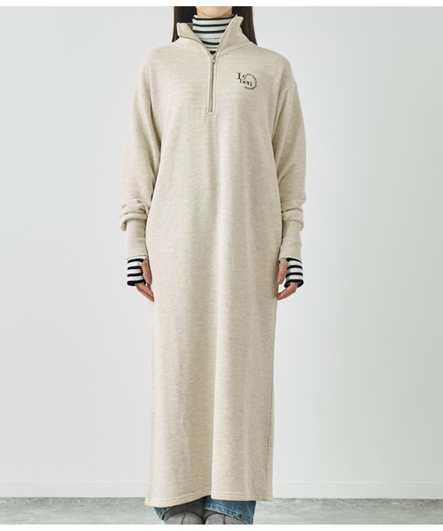 ANAP（アナップ）の「ハーフジップ裏毛スウェットロングワンピース（ワンピース・レディース・ブラック/キナリ/ネイビー・FREE）」の19枚目の写真