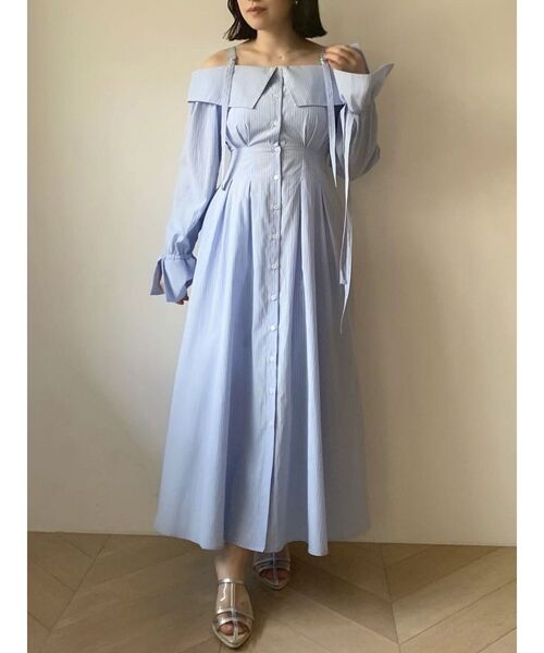 dazzlin（ダズリン）の「ウエストタックオフショルシャツワンピース（シャツワンピース・レディース・ピンク/ブルー/グレー/その他1・SMALL/MEDIUM/X-SMALL）」の10枚目の写真