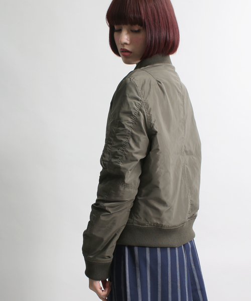 WEGO（ウィゴー）の「WEGO/リバーシブルMA-1（ミリタリージャケット・レディース・ブラック/カーキ・FREE）」の3枚目の写真