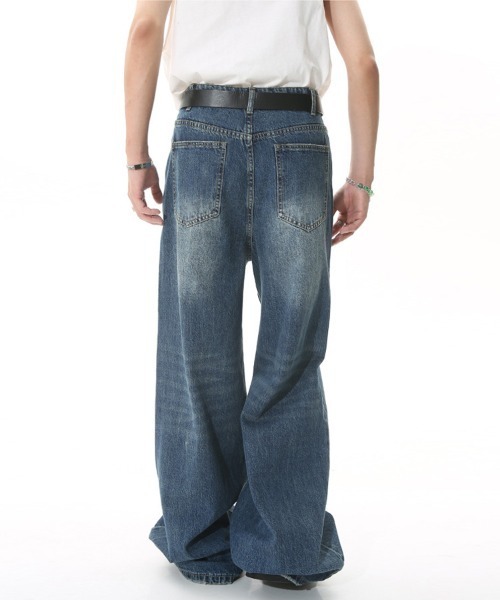 Ressaca（レサーカ）の「Dカン付きワイドストレートデニムパンツ カモフラージュ柄 ヴィンテージライク（デニムパンツ・メンズ・ブラック/グレー/インディゴブルー/ブルー/カモフラージュ/グレー系カモフラージュ・M/L/S/XL）」の17枚目の写真