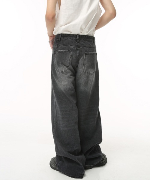 Dab DirtyA POPUP限定 デニムパンツ M Dカン付きワイドストレートデニムパンツ カモフラージュ柄