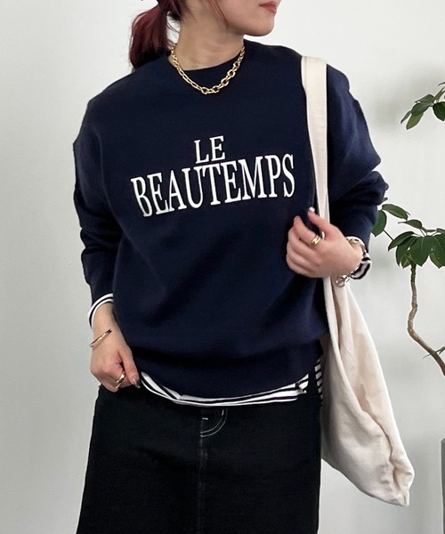 un dix cors（アンディコール）の「ロゴスウェットライクニット（スウェット・レディース・グレー/ネイビー/アイボリー・FREE）」の3枚目の写真