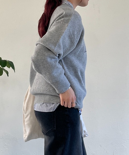 un dix cors（アンディコール）の「ロゴスウェットライクニット（スウェット・レディース・グレー/ネイビー/アイボリー・FREE）」の17枚目の写真