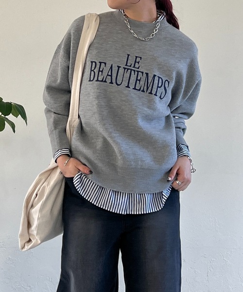 un dix cors（アンディコール）の「ロゴスウェットライクニット（スウェット・レディース・グレー/ネイビー/アイボリー・FREE）」の15枚目の写真