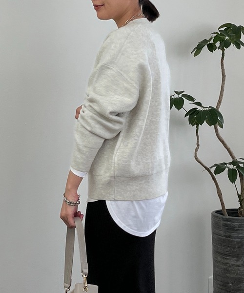 un dix cors（アンディコール）の「ロゴスウェットライクニット（スウェット・レディース・グレー/ネイビー/アイボリー・FREE）」の6枚目の写真