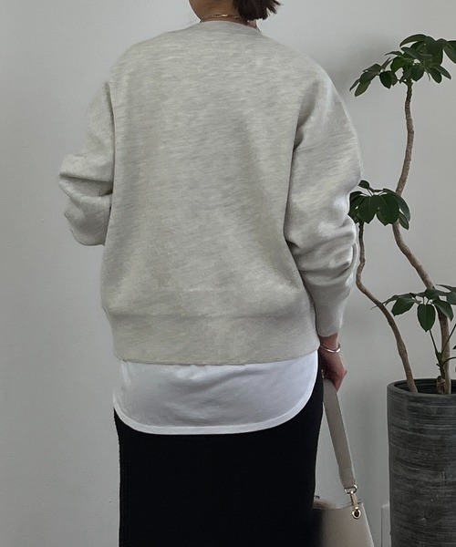 un dix cors（アンディコール）の「ロゴスウェットライクニット（スウェット・レディース・グレー/ネイビー/アイボリー・FREE）」の7枚目の写真