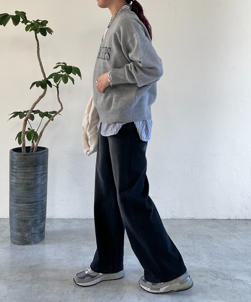 un dix cors（アンディコール）の「ロゴスウェットライクニット（スウェット・レディース・グレー/ネイビー/アイボリー・FREE）」の22枚目の写真