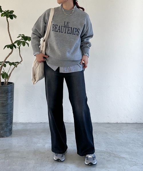 un dix cors（アンディコール）の「ロゴスウェットライクニット（スウェット・レディース・グレー/ネイビー/アイボリー・FREE）」の21枚目の写真