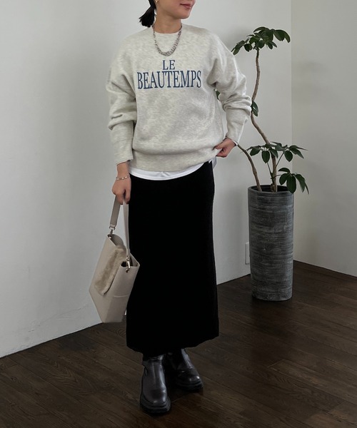 un dix cors（アンディコール）の「ロゴスウェットライクニット（スウェット・レディース・グレー/ネイビー/アイボリー・FREE）」の10枚目の写真