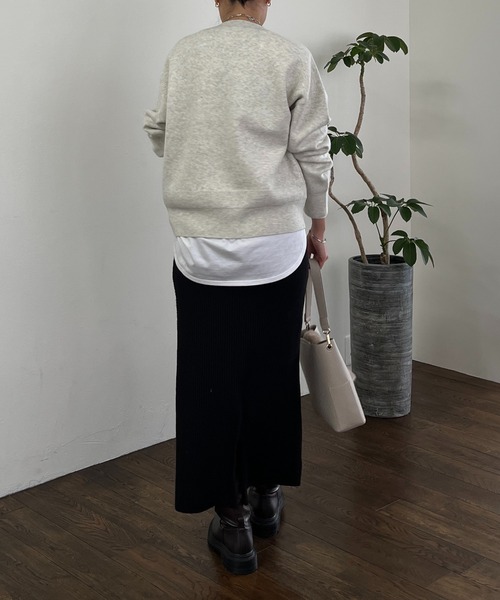 un dix cors（アンディコール）の「ロゴスウェットライクニット（スウェット・レディース・グレー/ネイビー/アイボリー・FREE）」の12枚目の写真