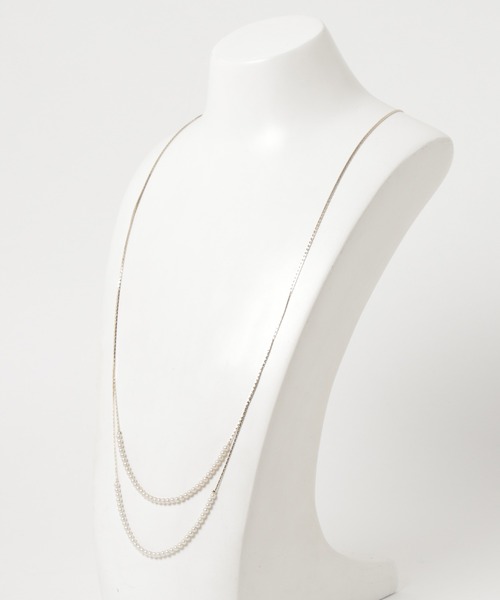 Three Four Time（ｽﾘｰﾌｫｰﾀｲﾑ）の「パールチェーン2連ネックレス【結婚式/フォーマル/デイリー】（ネックレス・レディース・ゴールド・FREE）」の4枚目の写真