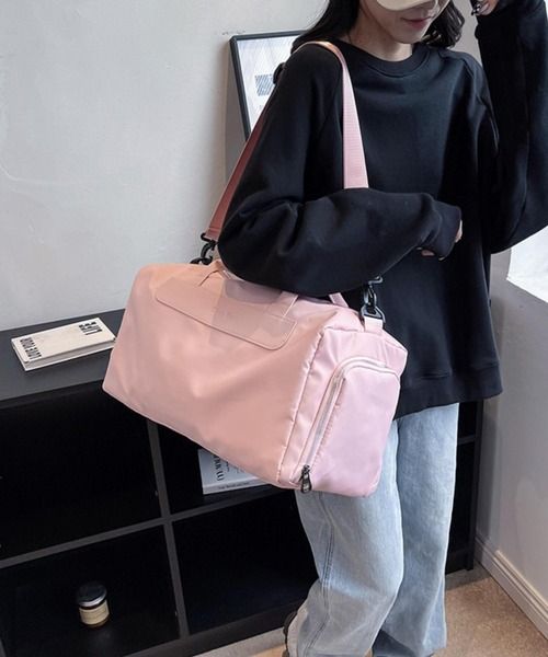 LA VORAGINE（ラ ヴォラジネ）の「撥水加工　ユニセックス大容量トラベルボストンバッグ（ボストンバッグ・レディース・ブラウン/ブラック/グレー/ピンク・FREE）」の9枚目の写真