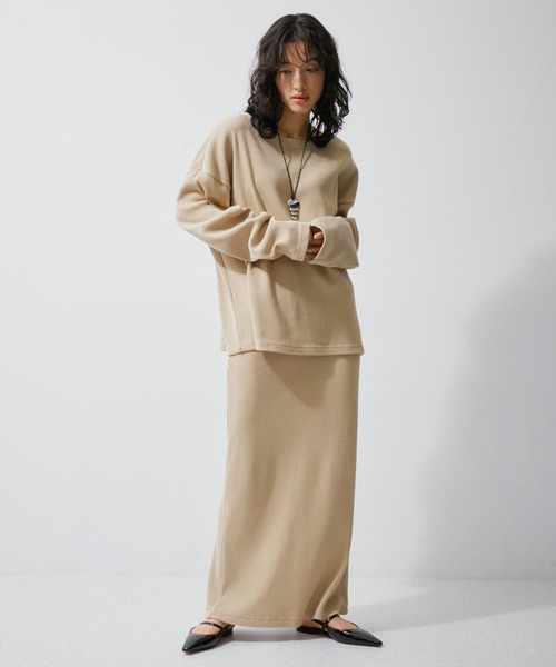 MILLER（ミラー）の「【Miller for ADAM ET ROPE'】別注WAFFLE SKIRT（スカート・レディース・ベージュ/レッド/ピンク・FREE）」の5枚目の写真